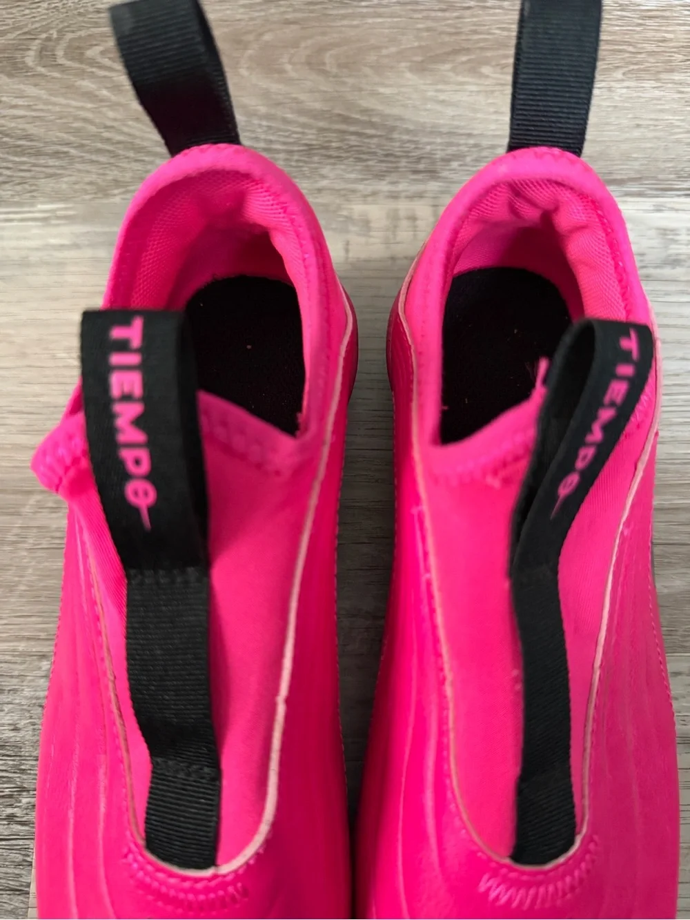 Nike Pink Tiempo Soccer Cleats with Black Swoosh
